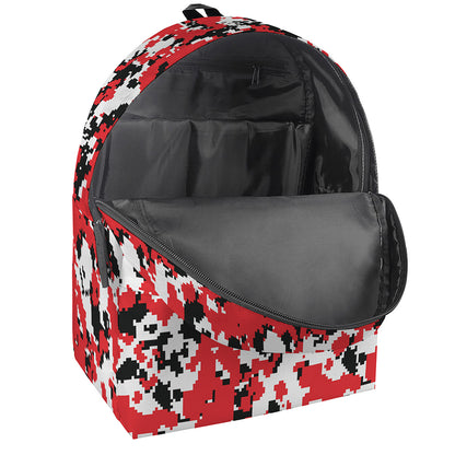 Red White And Black Digital Camo Print Backpack
