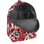 Red White And Black Digital Camo Print Backpack