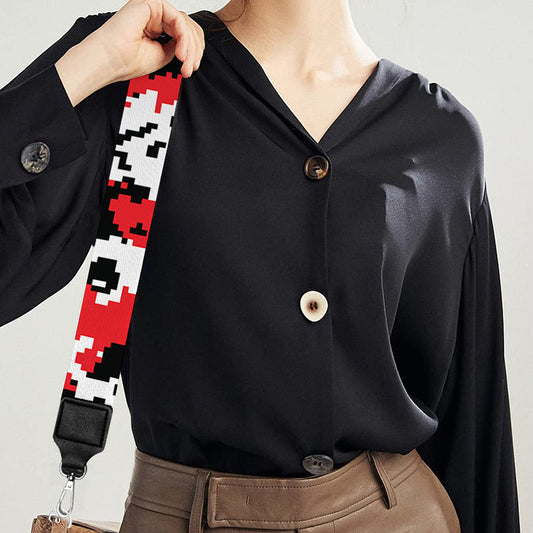 Red White And Black Digital Camo Print Bag Strap
