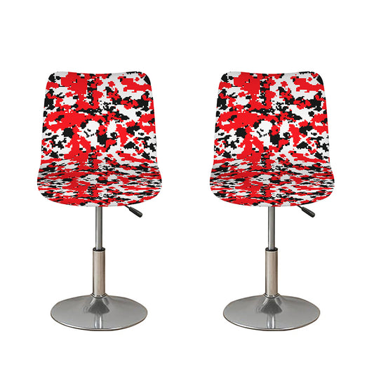 Red White And Black Digital Camo Print Bar Stool Covers