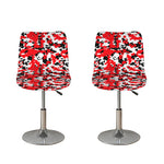 Red White And Black Digital Camo Print Bar Stool Covers