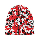 Red White And Black Digital Camo Print Beanie
