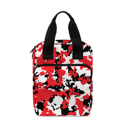 Red White And Black Digital Camo Print Bible Tote Bag