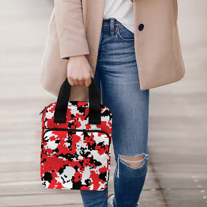 Red White And Black Digital Camo Print Bible Tote Bag
