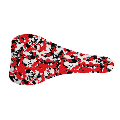 Red White And Black Digital Camo Print Bicycle Seat Cover