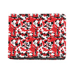 Red White And Black Digital Camo Print Bifold Wallet