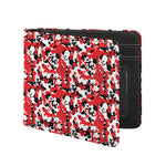 Red White And Black Digital Camo Print Bifold Wallet