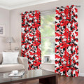 Red White And Black Digital Camo Print Dimout Grommet Curtains