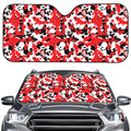 Red White And Black Digital Camo Print Car Windshield Sun Shade