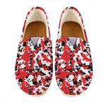 Red White And Black Digital Camo Print Casual Shoes