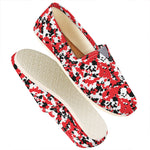 Red White And Black Digital Camo Print Casual Shoes