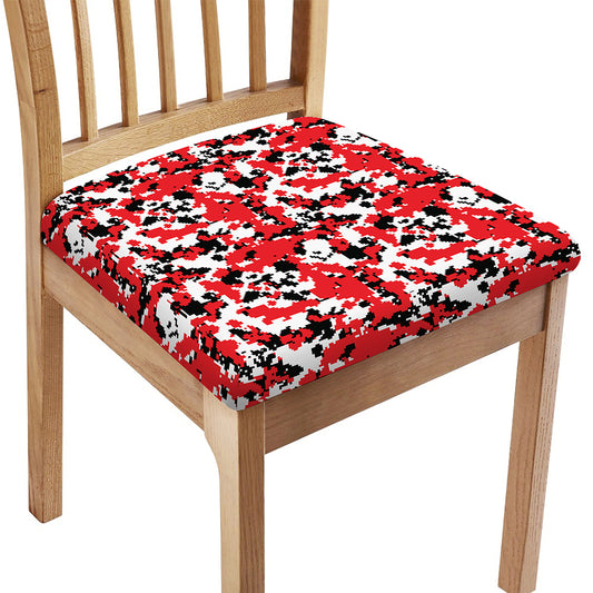 Red White And Black Digital Camo Print Chair Cushion Cover