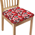 Red White And Black Digital Camo Print Chair Cushion Cover
