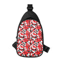 Red White And Black Digital Camo Print Sling Bag