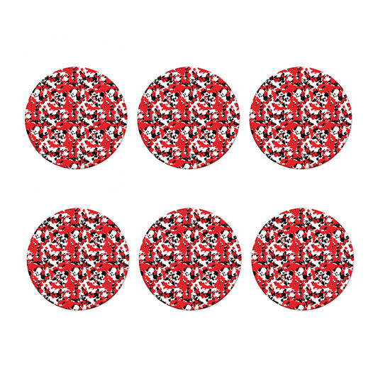 Red White And Black Digital Camo Print Coaster Set