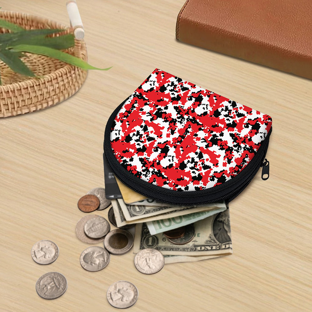 Red White And Black Digital Camo Print Coin Purse