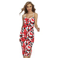 Red White And Black Digital Camo Print Cross Back Cami Dress