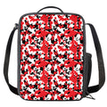 Red White And Black Digital Camo Print Crossbody Lunch Bag