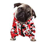 Red White And Black Digital Camo Print Dog Zip Up Hoodie