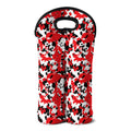 Red White And Black Digital Camo Print Double Neoprene Wine Tote