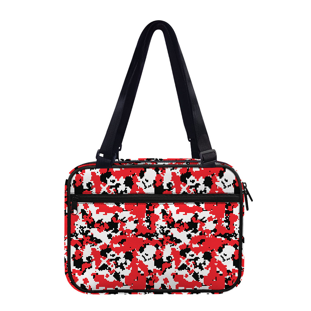 Red White And Black Digital Camo Print Double Strap Bible Bag
