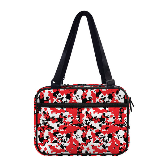 Red White And Black Digital Camo Print Double Strap Bible Bag