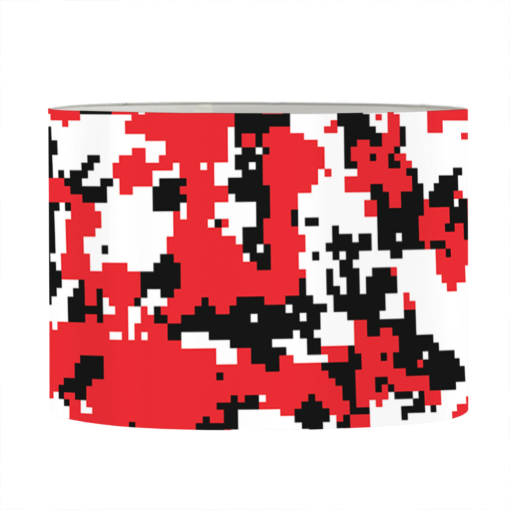 Red White And Black Digital Camo Print Drum Lamp Shade