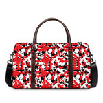Red White And Black Digital Camo Print Duffle Bag