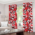 Red White And Black Digital Camo Print Extra Wide Grommet Curtains