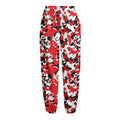 Red White And Black Digital Camo Print Fleece Lined Knit Pants