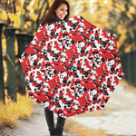 Red White And Black Digital Camo Print Foldable Umbrella