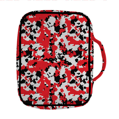 Red White And Black Digital Camo Print Front Pocket Bible Bag