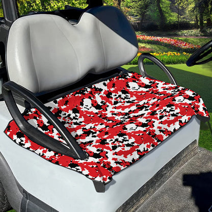 Red White And Black Digital Camo Print Golf Cart Seat Cover