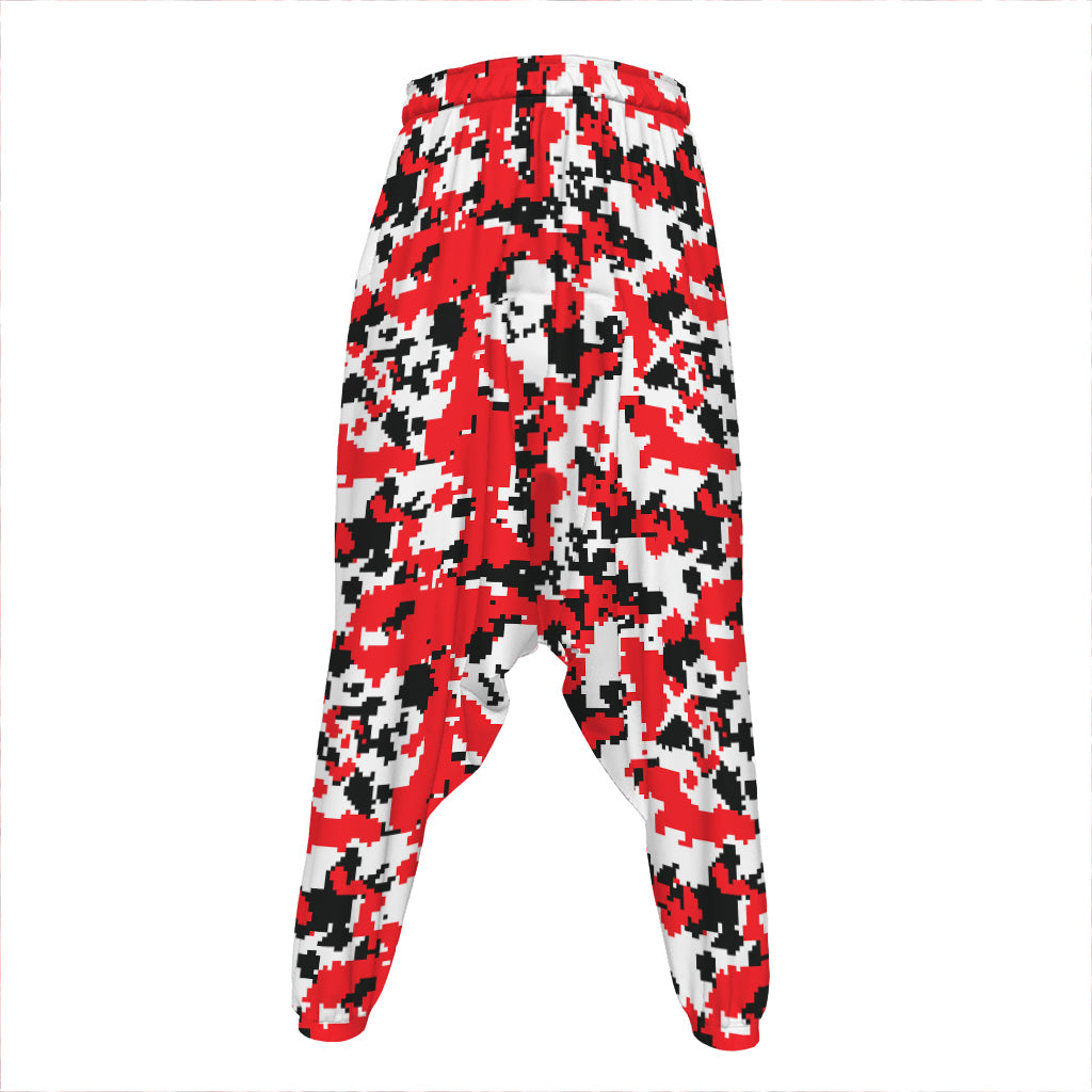 Red White And Black Digital Camo Print Hammer Pants