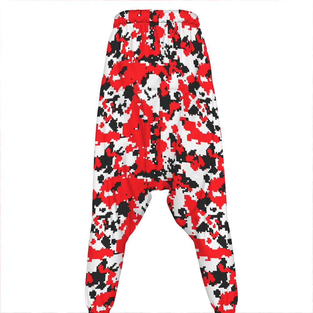 Red White And Black Digital Camo Print Hammer Pants
