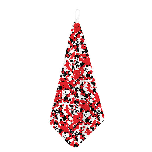 Red White And Black Digital Camo Print Hand Towel