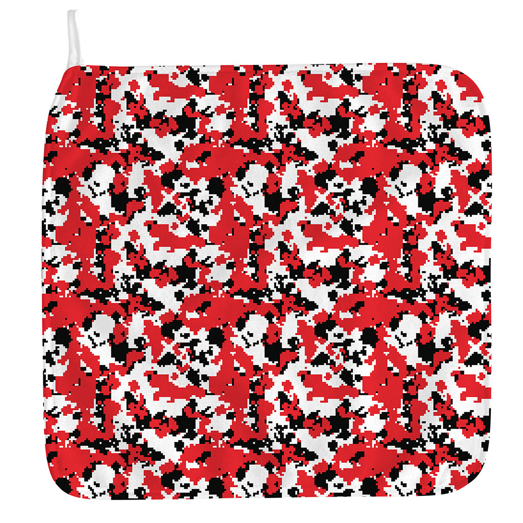 Red White And Black Digital Camo Print Hand Towel
