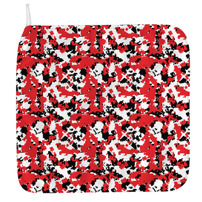 Red White And Black Digital Camo Print Hand Towel