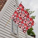 Red White And Black Digital Camo Print House Flag