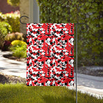 Red White And Black Digital Camo Print House Flag