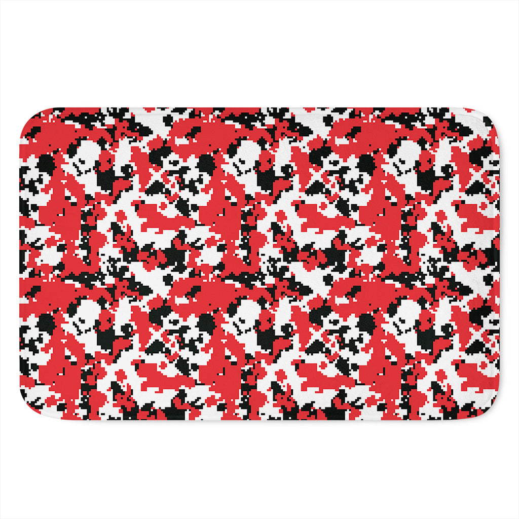 Red White And Black Digital Camo Print Indoor Door Mat