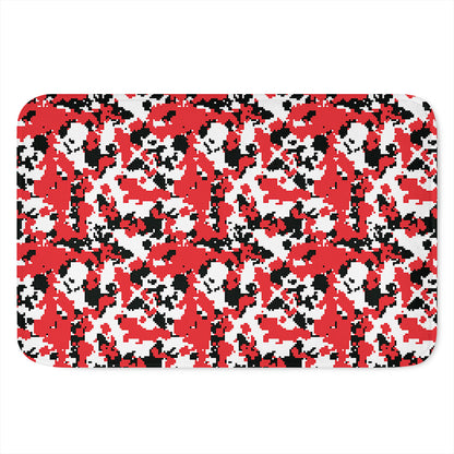 Red White And Black Digital Camo Print Indoor Door Mat