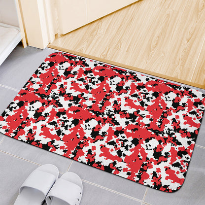 Red White And Black Digital Camo Print Indoor Door Mat