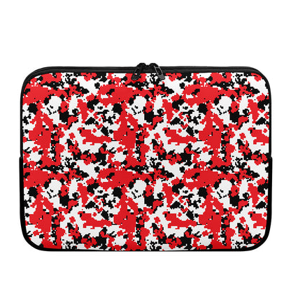 Red White And Black Digital Camo Print Laptop Sleeve