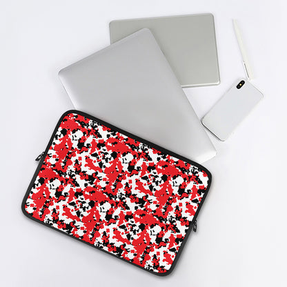 Red White And Black Digital Camo Print Laptop Sleeve