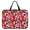 Red White And Black Digital Camo Print Laptop Sleeve With Handle