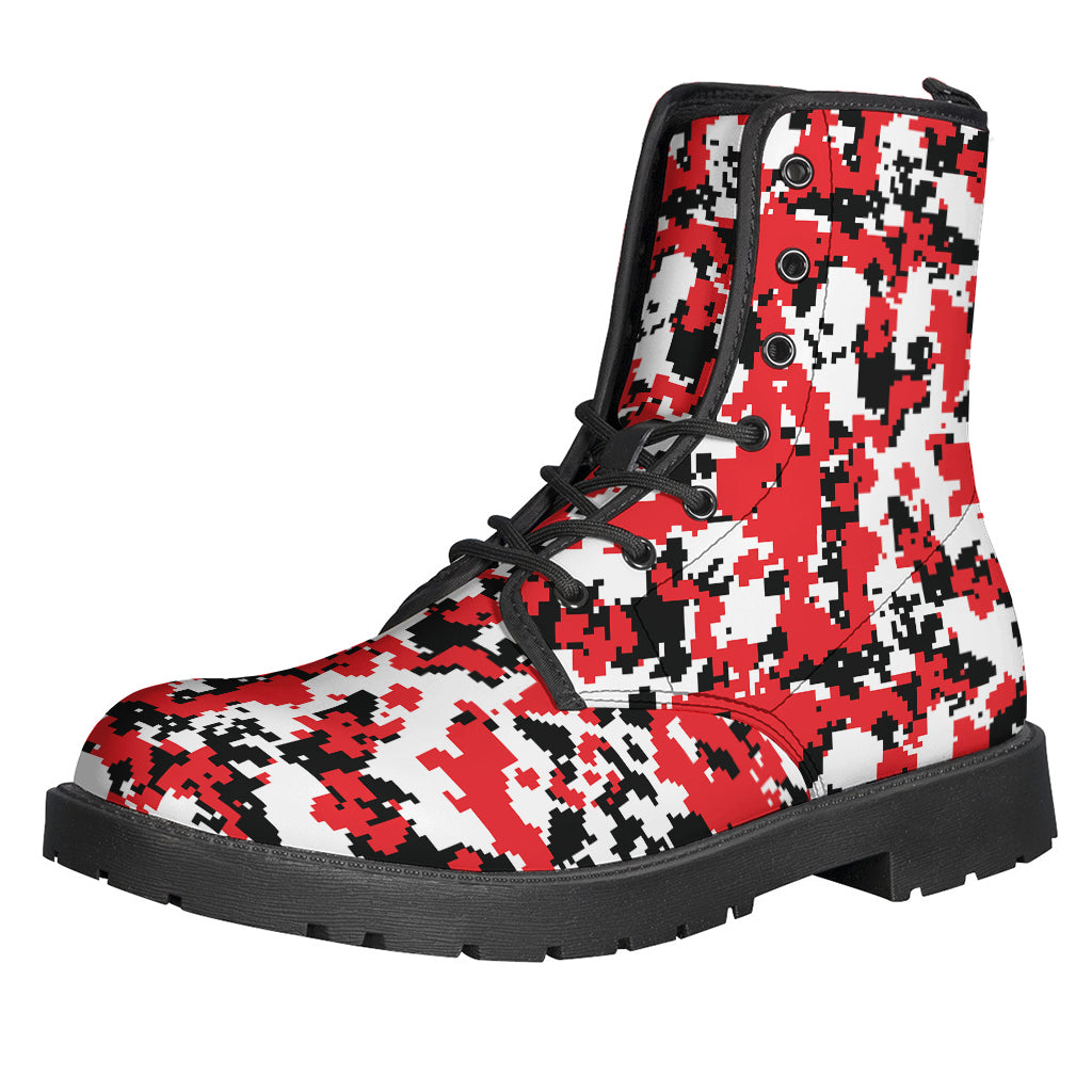 Red White And Black Digital Camo Print Backpack