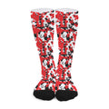 Red White And Black Digital Camo Print Long Socks