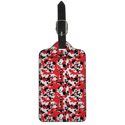 Red White And Black Digital Camo Print Luggage Tag