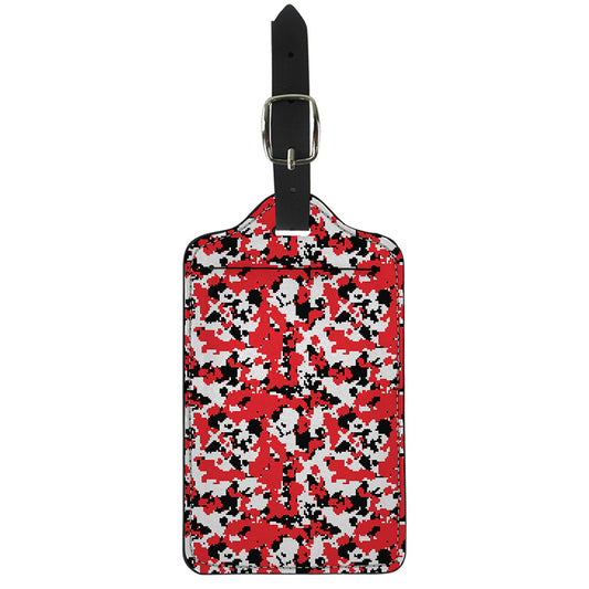 Red White And Black Digital Camo Print Luggage Tag